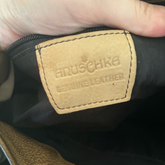 Anuschka | Women's Genuine Leather Hand-painted Butterfly Floral Shoulder Bag - Picture 11 of 15